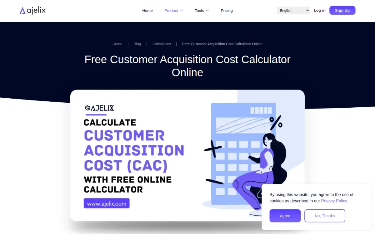 Ajelix for straightforward customer acquisition cost math