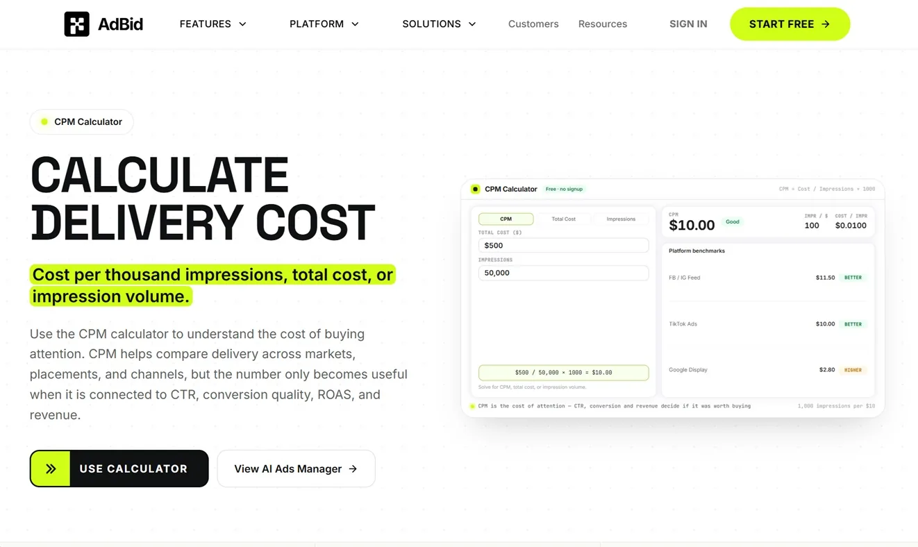 AdBid — CPM Calculator