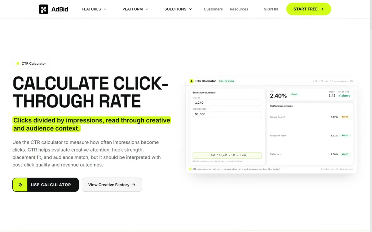 AdBid — CTR Calculator