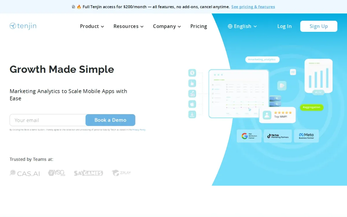 Tenjin for mobile app attribution and ROI measurement