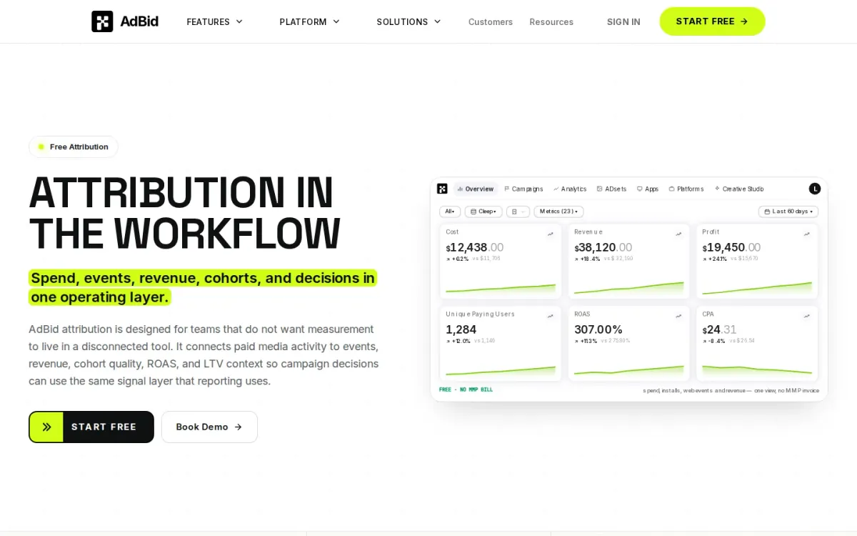 AdBid Attribution for Signal-Driven Growth Ops