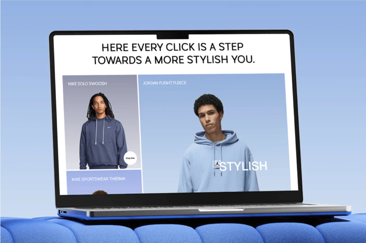 E-commerce storefront on a laptop