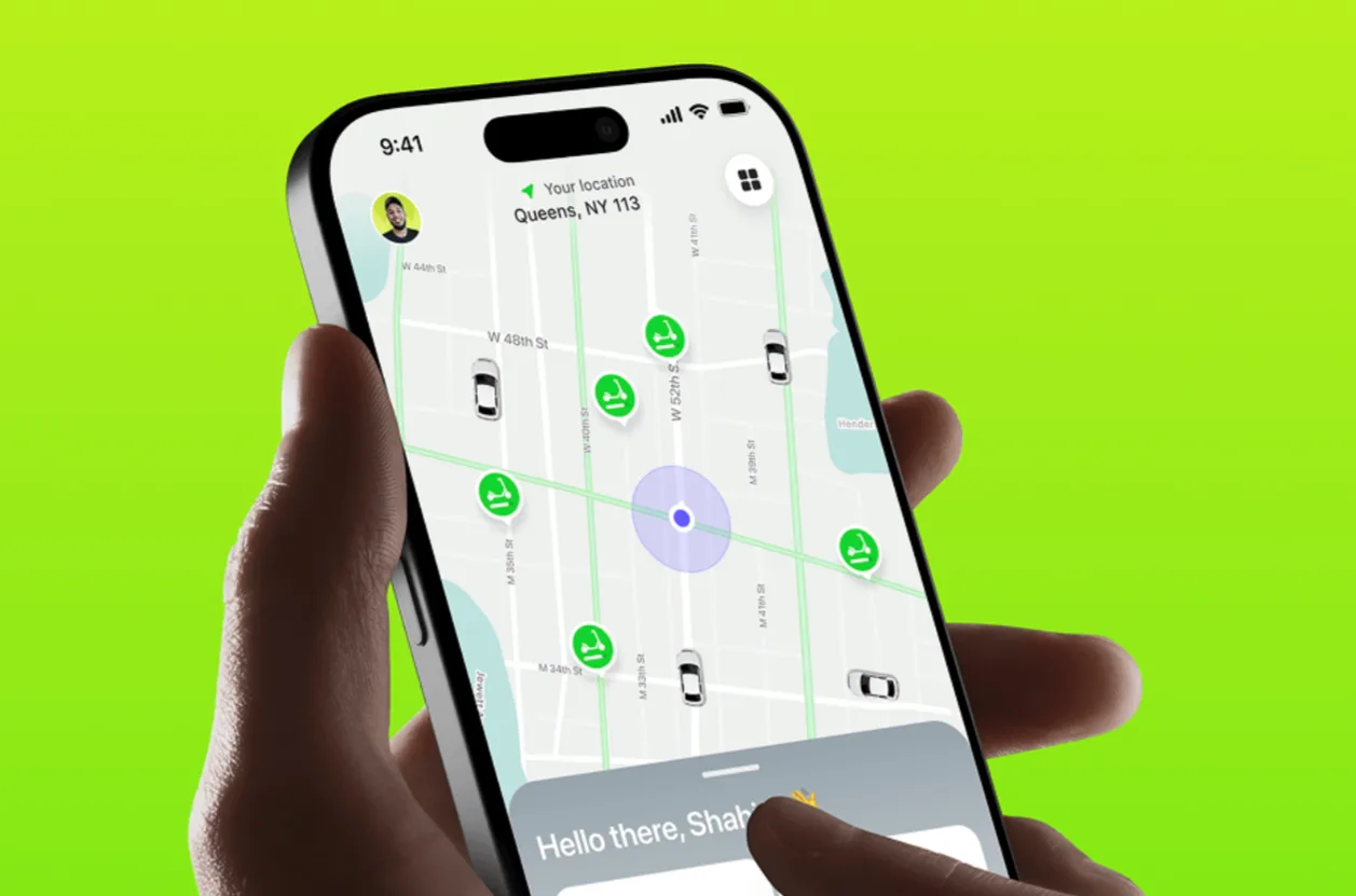 Mobile app on a phone
